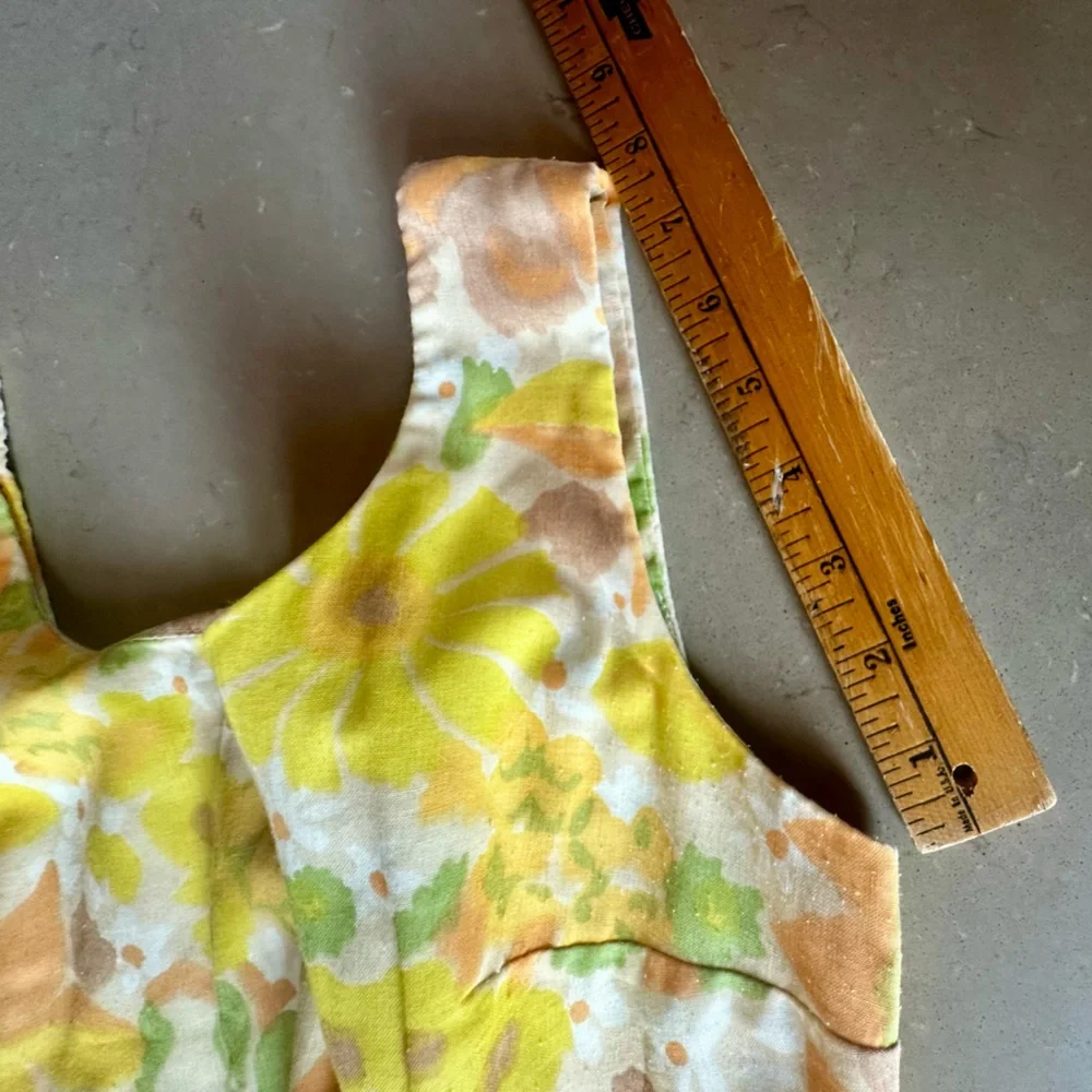 Mister Robert’s Vintage 1970 1960 60s 70s Floral Sleeveless Dress with Belt 12 - Picture 16 of 16